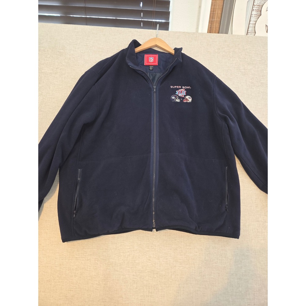 NFL Super Bowl XLII Giants vs Patriots Fleece Jacket Navy Blue G-III Mens XXL